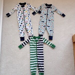 Hanna Andersson Set of 3 Zip-up Pajamas